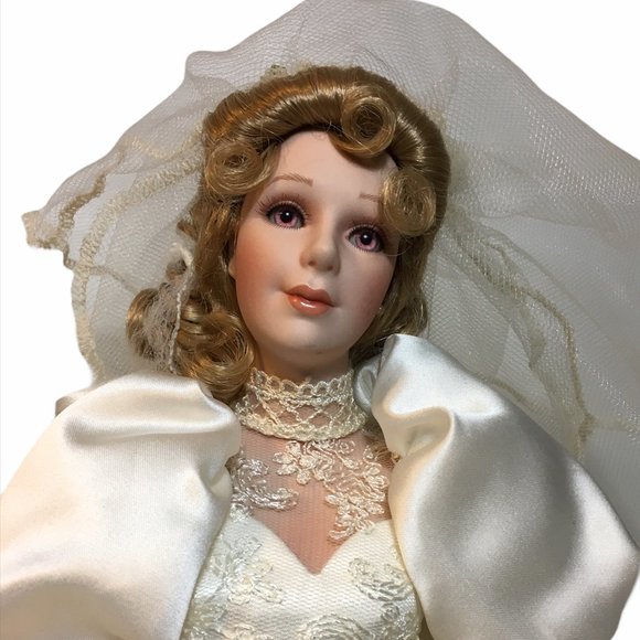 Jennifer Rose Bride Wedding Doll Sandra Kuck Hamilton Collection 18" Porcelain - Picture 1 of 12